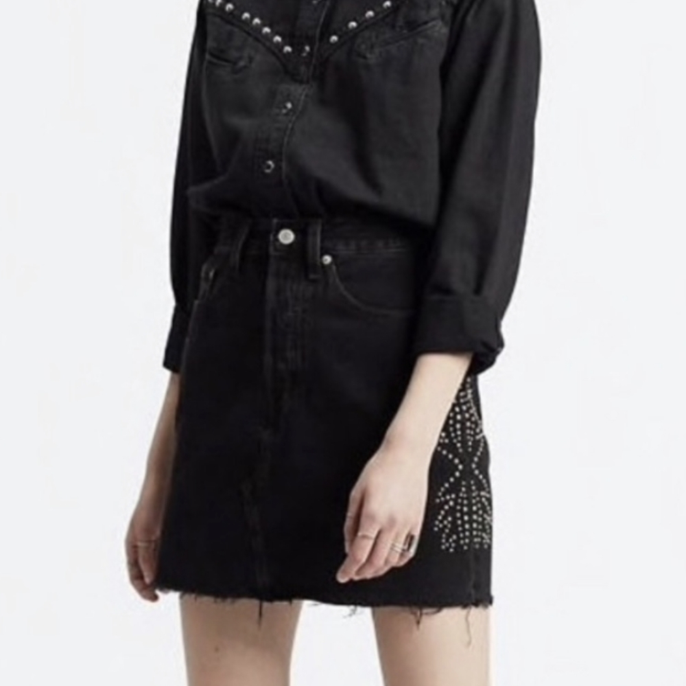 {Levi's} High Rise Deconstructed Button Fly Skirt